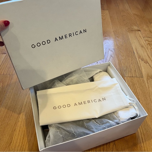 Good American Neoprene Clear Wedge Mule Sandals Block Heel Black Size 7.5 NWB - Picture 13 of 14